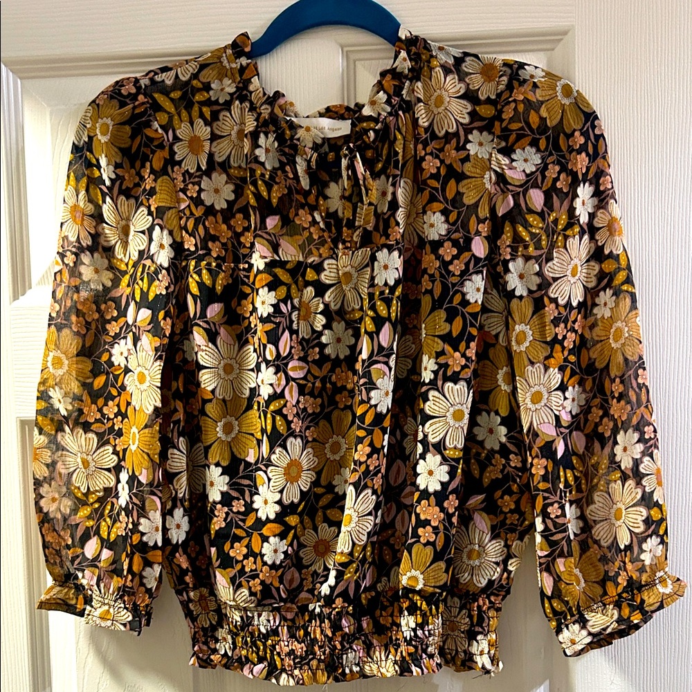 Black and Gold Floral Blouse